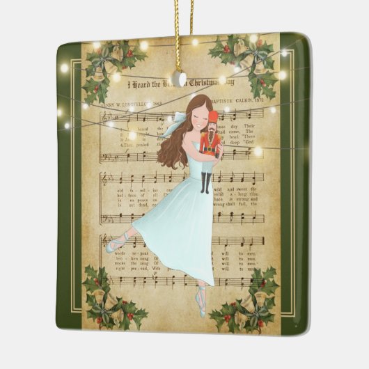 Weihnachtsblatt Music Nutcracker Ballet Keramikornament (Links)