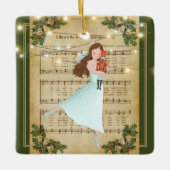 Weihnachtsblatt Music Nutcracker Ballet Keramikornament (Vorderseite)