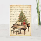 Weihnachtsblatt Musik Grand Piano Feiertagskarte (Rückseite)