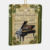 Weihnachtsblatt Musik Grand Piano Keramikornament (Rechts)