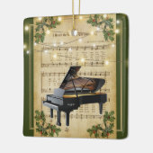 Weihnachtsblatt Musik Grand Piano Keramikornament (Links)