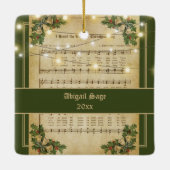 Weihnachtsblatt Musik Grand Piano Keramikornament (Rückseite)