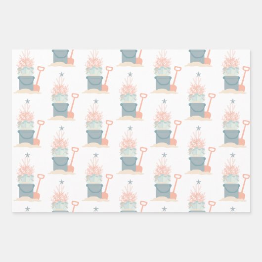 Weihnachtsblätter am Meer Geschenkpapier Set (Vorderseite)