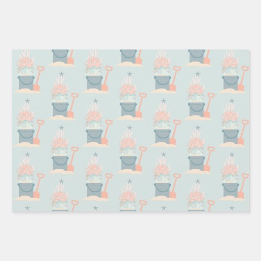 Weihnachtsblätter am Meer Geschenkpapier Set (Vorderseite)