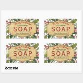 Weihnachtsblätter Mistletoe Holly Soap Labels Rechteckiger Aufkleber (Blatt)