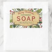 Weihnachtsblätter Mistletoe Holly Soap Labels Rechteckiger Aufkleber (Tasche)