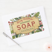 Weihnachtsblätter Mistletoe Holly Soap Labels Rechteckiger Aufkleber (Umschlag)