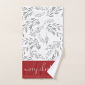 Weihnachtsblätter und Berries Badhandtuch Set (Handtuch)