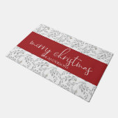 Weihnachtsblätter und Berries Fußmatte (Schrägansicht)