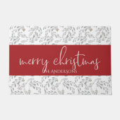 Weihnachtsblätter und Berries Fußmatte (Vorderseite)