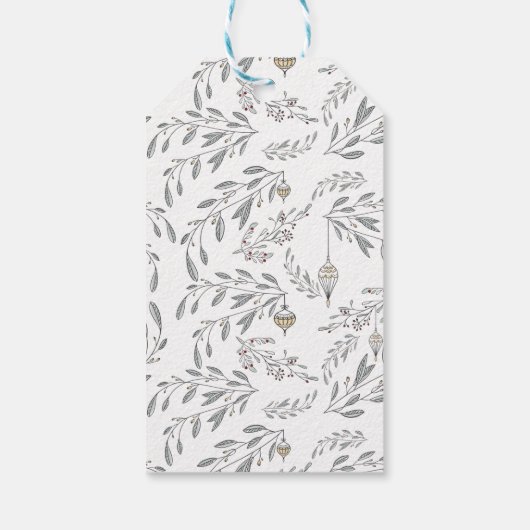 Weihnachtsblätter und Berries Geschenkanhänger (Rückseite)