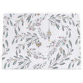 Weihnachtsblätter und Berries Große Geschenktüte (Vorderseite)