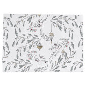 Weihnachtsblätter und Berries Große Geschenktüte (Rückseite)