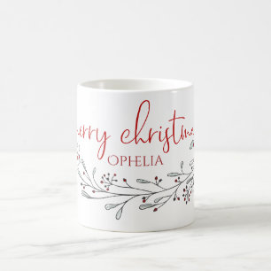 Weihnachtsblätter und Berries Kaffeetasse