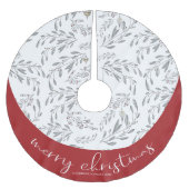 Weihnachtsblätter und Berries Polyester Weihnachtsbaumdecke (Vorderseite)