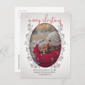 Weihnachtsblätter und Berries Postkarte (Vorne/Hinten)