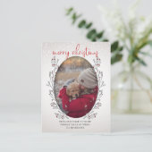 Weihnachtsblätter und Berries Postkarte (Stehend Vorderseite)