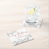 Weihnachtsblätter und Berries Rechteckiger Pappuntersetzer (Vor Ort)