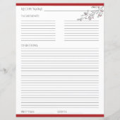 Weihnachtsblätter und Berries Rezept Card (Rückseite)