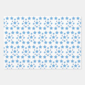 Weihnachtsblätter Wrapping Paper White Blue Stars Geschenkpapier Set (Vorderseite 2)