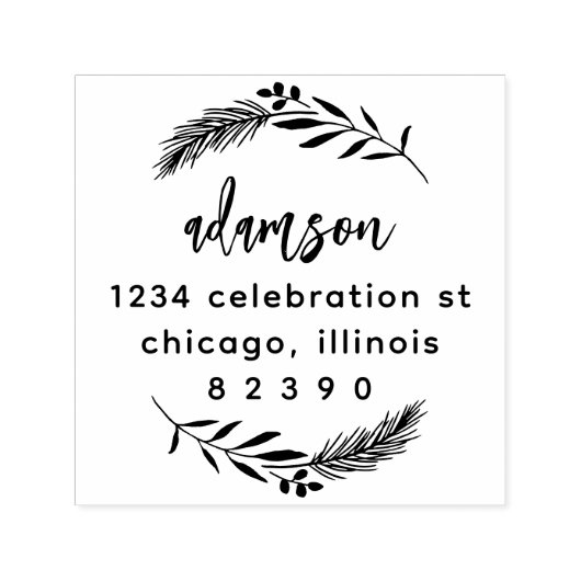 Weihnachtsblätterfamilie - Script-Rücksendeadresse Permastempel (Design)