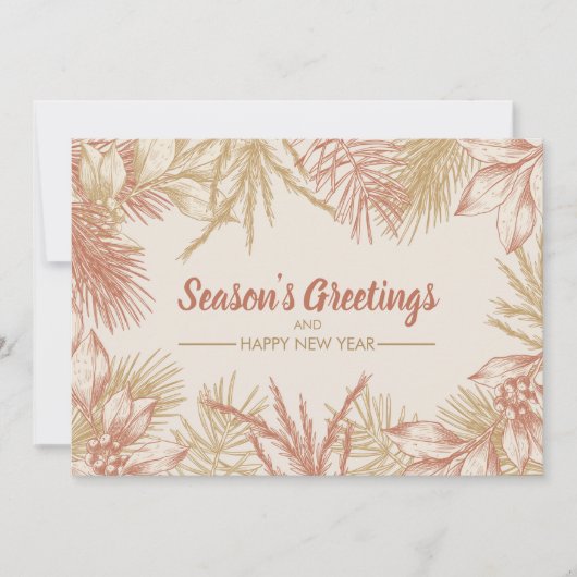 Weihnachtsblätterflat Feiertagskarte (Vorderseite)