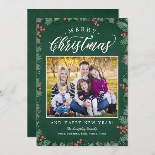 Weihnachtsblätterkarte Feiertagskarte (Vorne/Hinten)