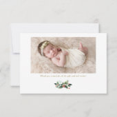 Weihnachtsblättermuster Foto Geburt Ankündigung (Rückseite)