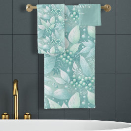 Weihnachtsblättern an der Küste - Muster #7 ID1009 Badhandtuch Set