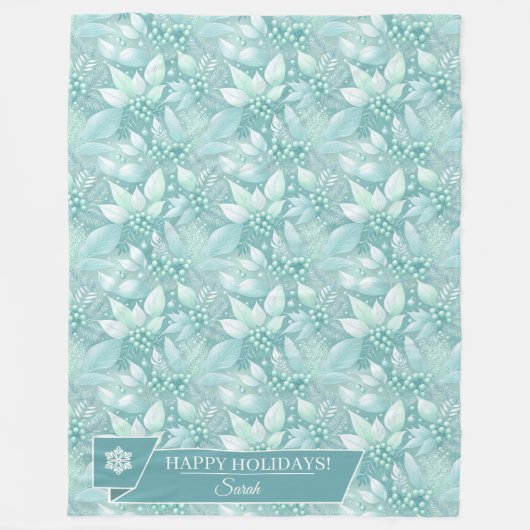 Weihnachtsblättern an der Küste - Muster #7 ID1009 Fleecedecke (Vorderseite)