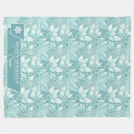 Weihnachtsblättern an der Küste - Muster #7 ID1009 Fleecedecke (Vorderseite (Horizontal))