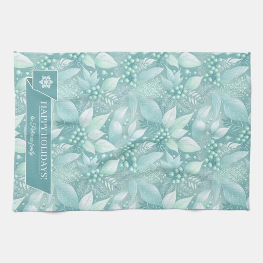 Weihnachtsblättern an der Küste - Muster #7 ID1009 Geschirrtuch (Horizontal)