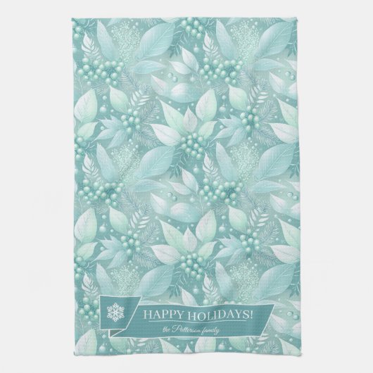 Weihnachtsblättern an der Küste - Muster #7 ID1009 Geschirrtuch (Vertikal)