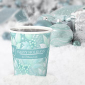 Weihnachtsblättern an der Küste - Muster #7 ID1009 Pappbecher