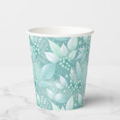 Weihnachtsblättern an der Küste - Muster #7 ID1009 Pappbecher (Rückseite)