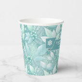 Weihnachtsblättern an der Küste - Muster #7 ID1009 Pappbecher (Rechts)