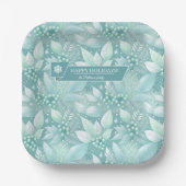 Weihnachtsblättern an der Küste - Muster #7 ID1009 Pappteller (Vorderseite)