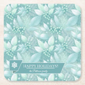 Weihnachtsblättern an der Küste - Muster #7 ID1009 Rechteckiger Pappuntersetzer (Vorderseite)