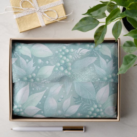 Weihnachtsblättern an der Küste - Muster #7 ID1009 Seidenpapier (Geschenk)