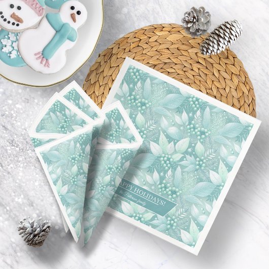 Weihnachtsblättern an der Küste - Muster #7 ID1009 Serviette