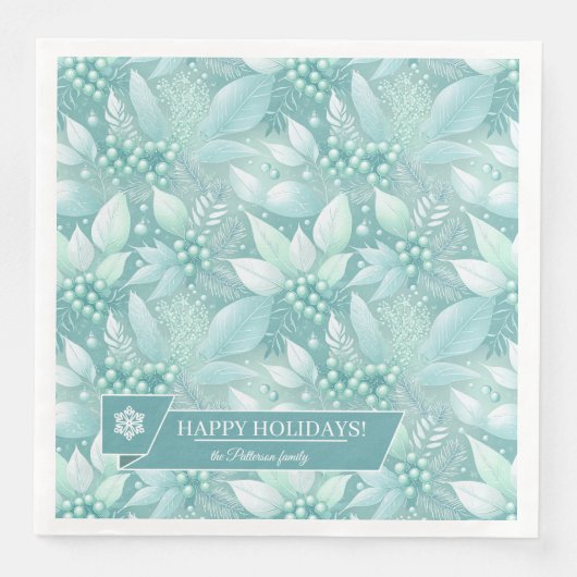 Weihnachtsblättern an der Küste - Muster #7 ID1009 Serviette (Vorderseite)