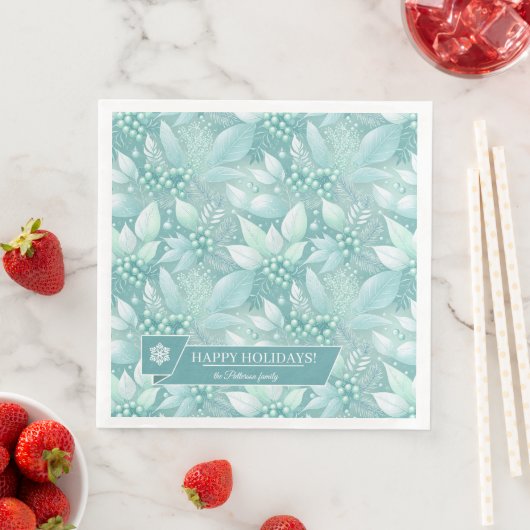 Weihnachtsblättern an der Küste - Muster #7 ID1009 Serviette (Beispiel)