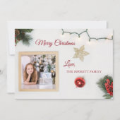 Weihnachtsblättern & Foto Feiertagskarte (Vorderseite)