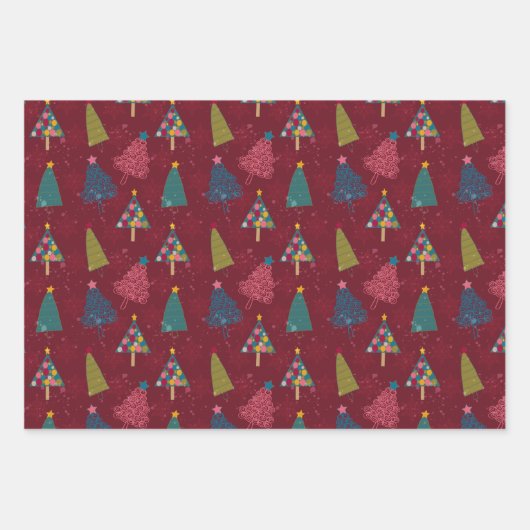Weihnachtsblättern: Weihnachtsbaumumhüllungspapier Geschenkpapier Set (Vorderseite 3)