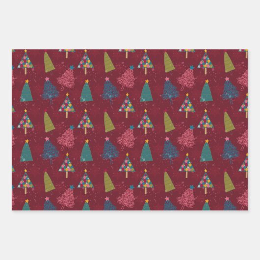 Weihnachtsblättern: Weihnachtsbaumumhüllungspapier Geschenkpapier Set (Vorderseite 2)