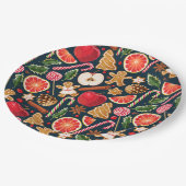 Weihnachtsblätterplatte Pappteller (Schrägansicht)