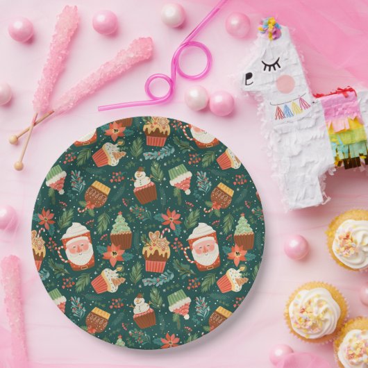 Weihnachtsblätterplatte Pappteller (Party)