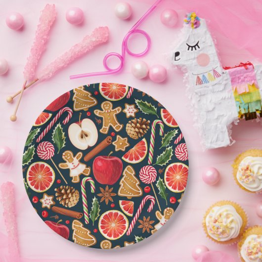 Weihnachtsblätterplatte Pappteller (Party)