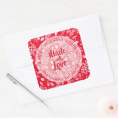 Weihnachtsblätterung gemacht mit Liebe Holiday Bak Quadratischer Aufkleber (Umschlag)