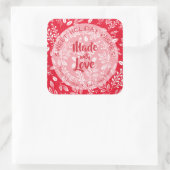 Weihnachtsblätterung gemacht mit Liebe Holiday Bak Quadratischer Aufkleber (Tasche)